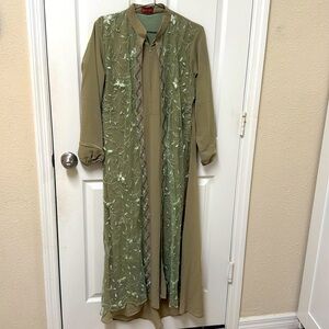 New mint green maxi dress modesty women coat style fancy wedding dress #581